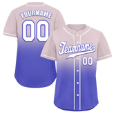 Custom Grey Purple Fade Fashion White Authentic Baseball Jersey